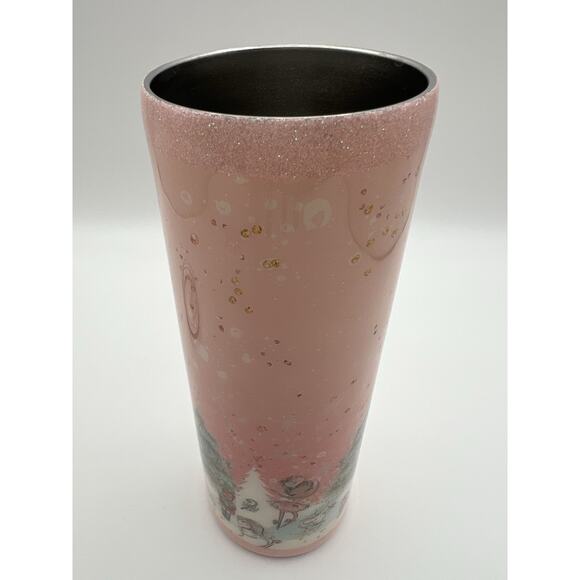 Pink Ballerina Nutcracker Ballet Christmas Themed Glitter 20oz Tumbler with Lid - Picture 8 of 13